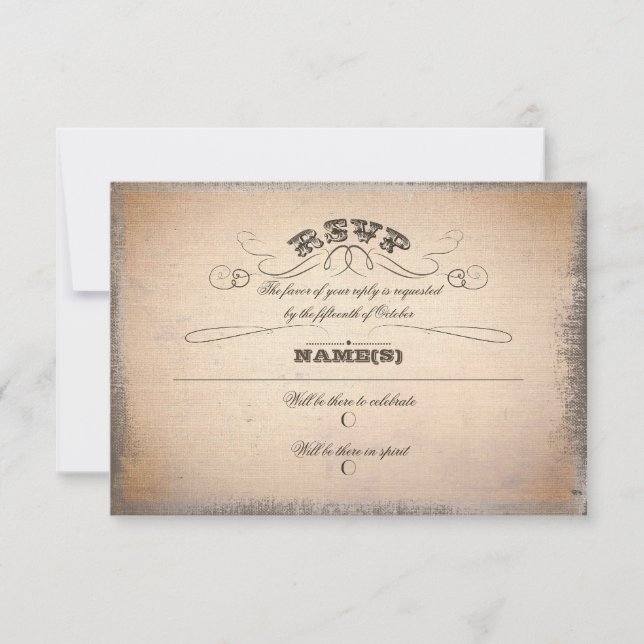 vintage typography RSVP (Front)