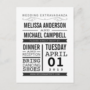 Vintage Typography RSVP Postcard