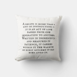 Vintage Typography Rustic Kitchen Quote Cushion