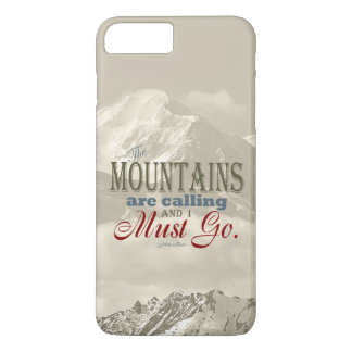 Vintage Typography The mountains are calling; Muir iPhone 8 Plus/7 Plus Case