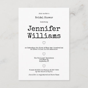 Vintage typography wedding b&w invitations