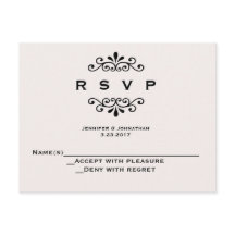 Vintage typography wedding RSVP cards