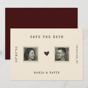 Vintage typwriter Facing Portrait Save the Date