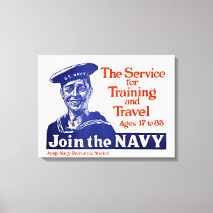 Vintage U.S. Navy Recruiting Poster Canvas Print
