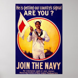 Vintage U.S Navy ~ WW1 Poster