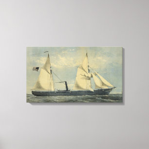 Vintage U.S. steam boat "Kanawha" Wrapped Canvas