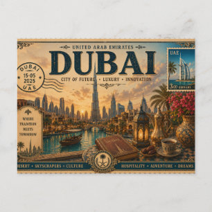 Vintage UAE Vacation Souvenir Postcard