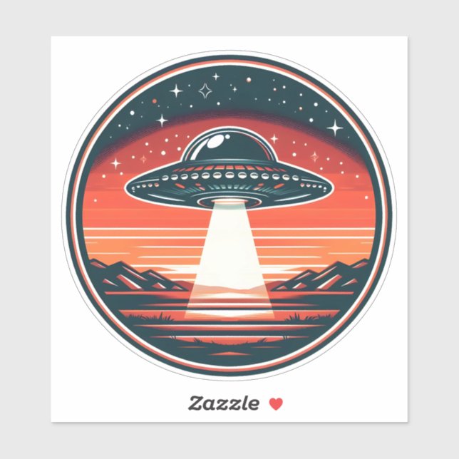 Vintage UFO at Red Sunset (Sheet)