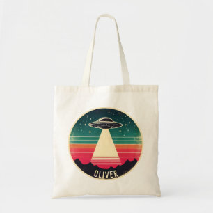 Vintage UFO at Sunset Personalised Tote Bag