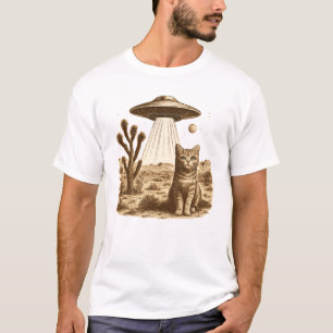 Vintage UFO Cowboy Cat Shirt - Retro Space Cowboy 