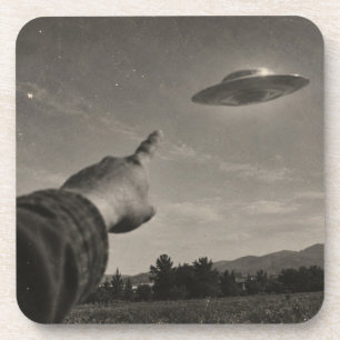 Vintage UFO Sighting Coaster
