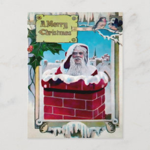 Vintage Ugly Santa Christmas Postcard