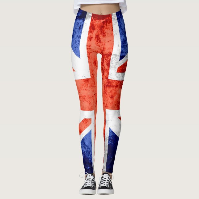 Vintage UK Flag #7 Leggings (Front)