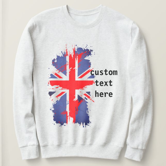Vintage UK Flag Sweatshirt - Custom Union Jack (Design Front)