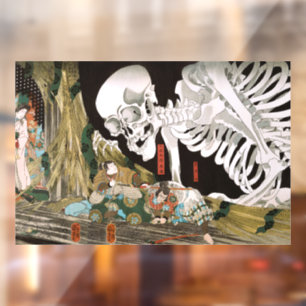 Vintage Ukiyo-e Kuniyoshi Skeleton Spectre Art Window Cling