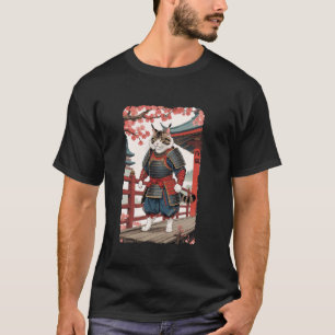 Vintage Ukiyo-e Samurai Cat in Kimono Sumi-e ninja T-Shirt