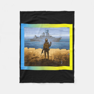Vintage Ukraine Postage Stamp Flag Pride 3 Fleece Blanket