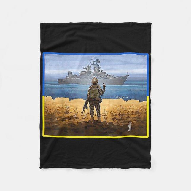 Vintage Ukraine Postage Stamp Flag Pride  Fleece Blanket (Front)