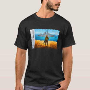 Vintage Ukraine Postage Stamp Flag Pride Mother's T-Shirt