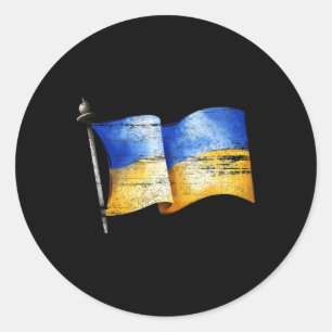 Vintage Ukraine Support Ukraine Stand With Ukraine Classic Round Sticker