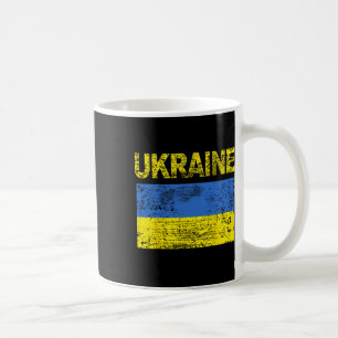 Vintage Ukraine Ukrainian Flag; Distressed Coffee Mug