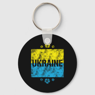 Vintage Ukraine Ukrainian Flag Pride 10 Key Ring