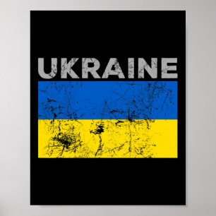 Vintage Ukraine Ukrainian Flag Pride 11 Poster