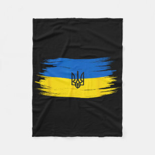 Vintage Ukraine Ukrainian Flag Pride 12 Fleece Blanket