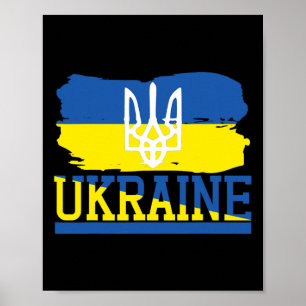 Vintage Ukraine Ukrainian Flag Pride 3 Poster