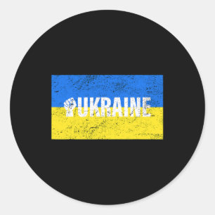 Vintage Ukraine Ukrainian Flag Pride 8 Classic Round Sticker