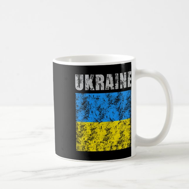 Vintage Ukraine Ukrainian Flag Pride 9  Coffee Mug (Right)
