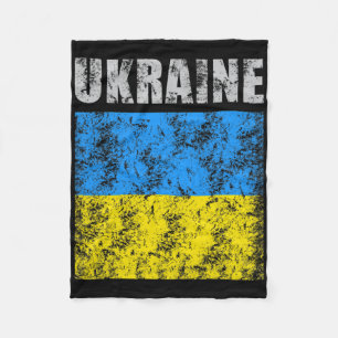 Vintage Ukraine Ukrainian Flag Pride 9 Fleece Blanket