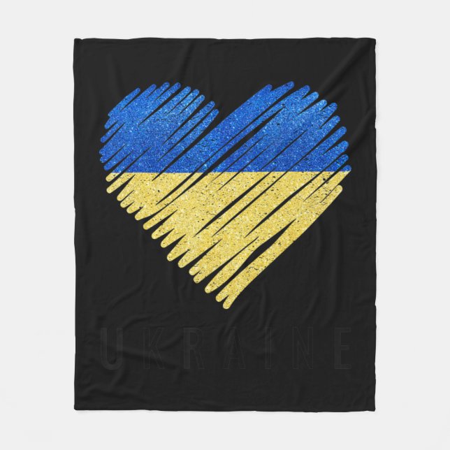 Vintage Ukraine Ukrainian Flag Pride  Fleece Blanket (Front)