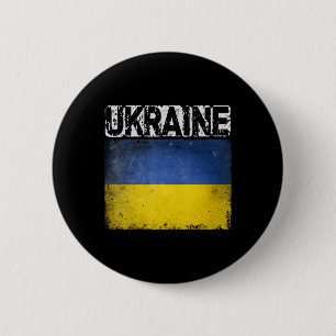 Vintage Ukraine Ukrainian Flag Pride Gift 6 Cm Round Badge