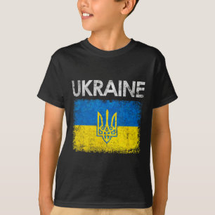 Vintage Ukraine Ukrainian Flag Pride Gift T-Shirt