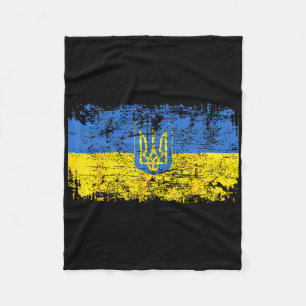 Vintage Ukraine Ukrainian Flag Pride Gifts 1 Fleece Blanket