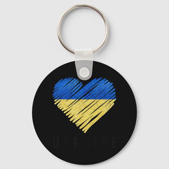 Vintage Ukraine Ukrainian Flag Pride  Key Ring (Front)