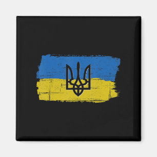 Vintage Ukraine Ukrainian Flag Pride Love Support Magnet