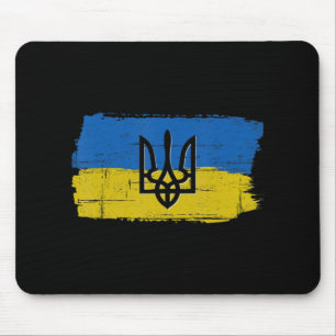 Vintage Ukraine Ukrainian Flag Pride Love Support Mouse Mat