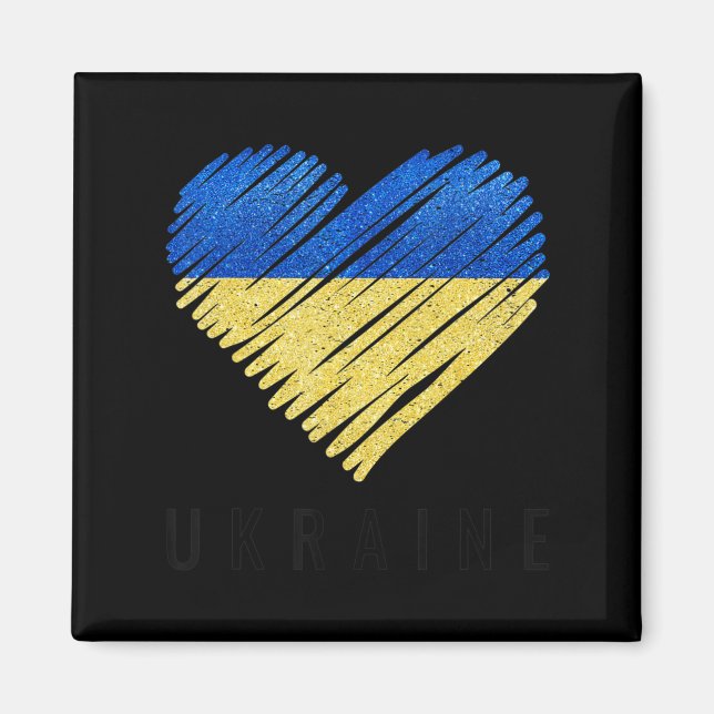 Vintage Ukraine Ukrainian Flag Pride  Magnet (Front)