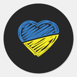 Vintage Ukraine Ukrainian Flag Pride Ukraine Flag Classic Round Sticker
