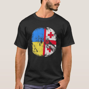 Vintage UKRAINE Ukrainian Georgia Cross Flag T-Shirt