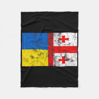 Vintage Ukraine Ukrainian Georgia Flag Friendship Fleece Blanket