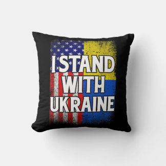 Vintage Ukrainian American Flag Ukraine Patriotic  Cushion