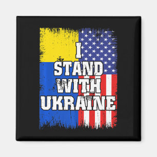 Vintage Ukrainian American Flag Ukraine Patriotic Magnet
