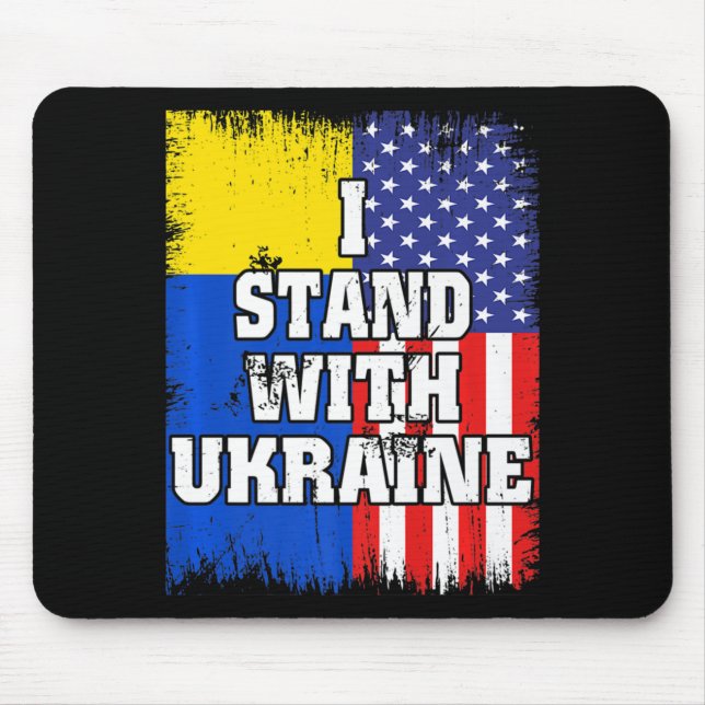 Vintage Ukrainian American Flag Ukraine Patriotic  Mouse Mat (Front)