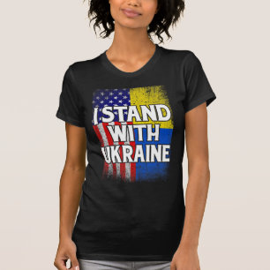 Vintage Ukrainian American Flag Ukraine Patriotic T-Shirt