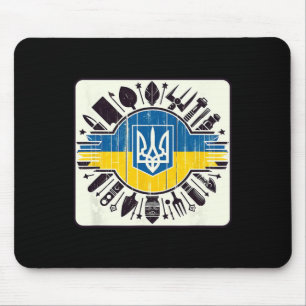 Vintage Ukrainian Bynner Fan Ukraine Flag Retro Ar Mouse Mat