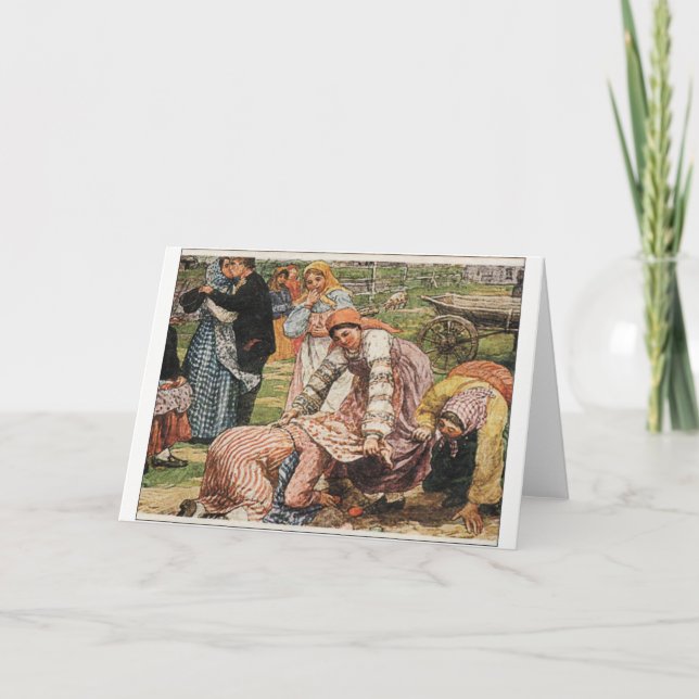 Vintage Ukrainian Easter Pysanka Hunt Card (Front)