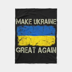 Vintage Ukrainian Flag Make Ukraine Great Again Fleece Blanket